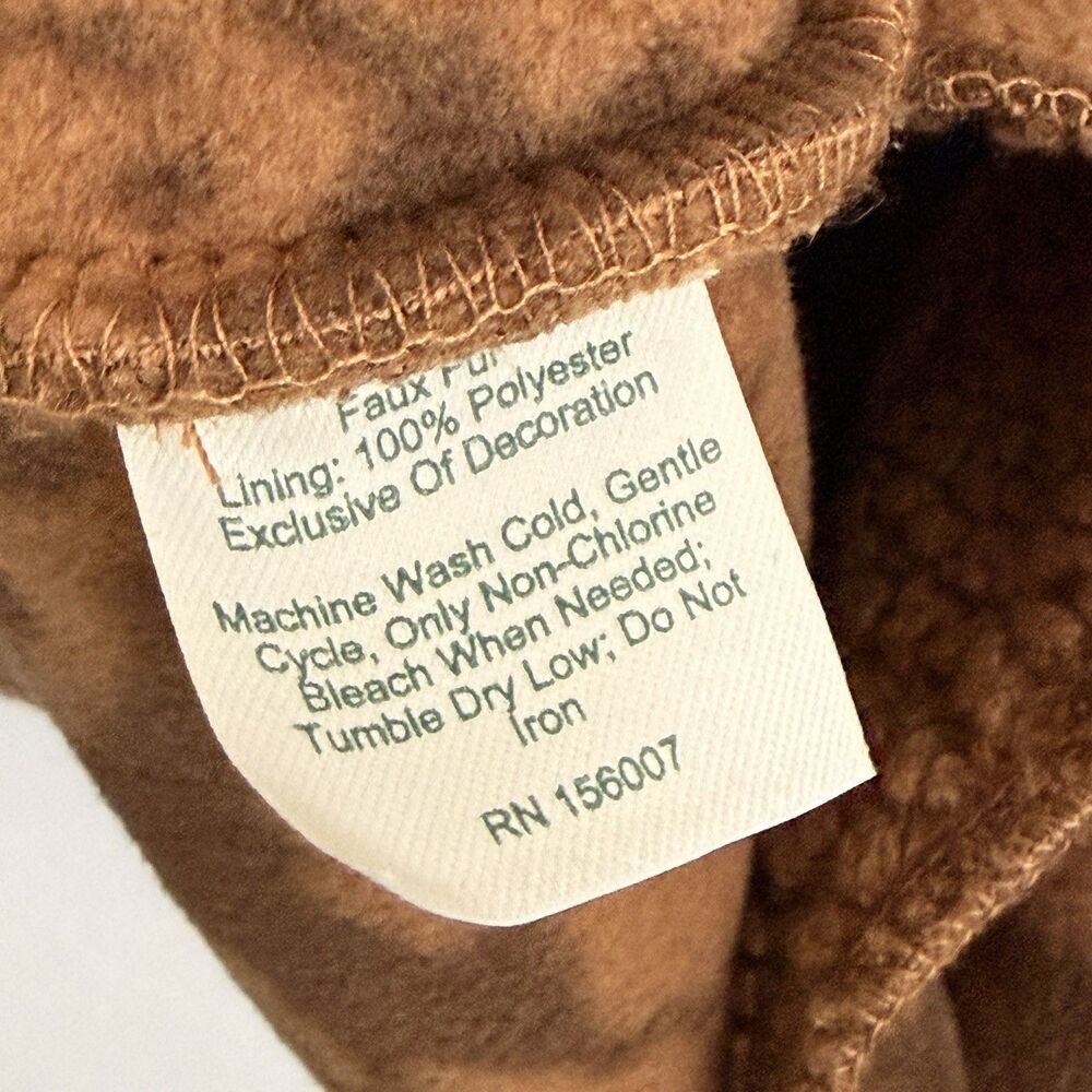 Vera Bradley Teddy Sherpa Fleece Longline Snap Jacket Brown Sz 2XL Pocket Comfy - Picture 8 of 9